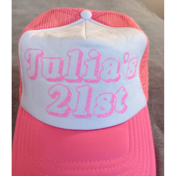 Pink Glitter Sparkle Baseball Cap Ponytail Hat Women Girl Snap Back Mesh Cute OS - Picture 2 of 5